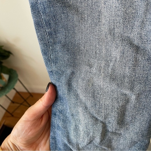 Frame Le Skinny De Jeanne Fray Hem Stiletto Dupont Blue Mid Rise Jeans Size 27 - Picture 12 of 12